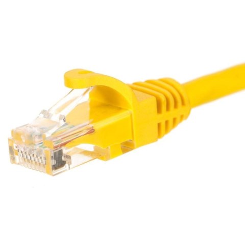 Patchcord RJ45, Netrack osłonka zalewana, kat. 6 UTP, 1m żółty