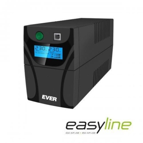 Zasilacz awaryjny UPS Ever Line-Interactive EASYLINE 650 AVR 2xSCH USB RJ-11 LCD Bl