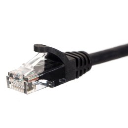 Patchcord RJ45, Netrack osłonka zalewana, kat. 6 UTP, 0,25m czarny