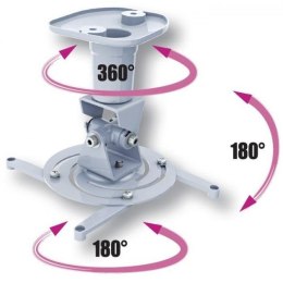 Ramię do projektora Techly 22 cm. 10kg, sufitowe, białe