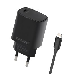 Ładowarka sieciowa Beline 20W 1xUSB-C PD 3.0+kabel Lightning - czarna