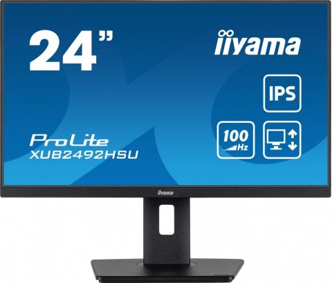 IIYAMA Monitor 23.8 cala XUB2492HSU-B6 IPS,HDMI,DP,100Hz,PIVOT,USB,HAS/150mm