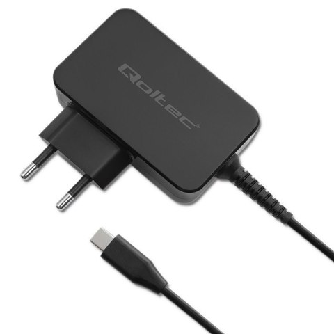 Qoltec Ładowarka GaN Power Pro | 1xUSB-C | 65W | 5-20V | 3-3.25A | Czarna