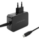 Qoltec Ładowarka GaN Power Pro | 1xUSB-C | 65W | 5-20V | 3-3.25A | Czarna