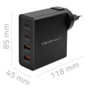 Qoltec Ładowarka GaN Power Pro | 2xUSB-C | 2xUSB | 130W | 5-20V | 1.5-5A| PD | Czarna