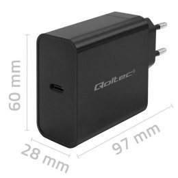 Qoltec Ładowarka Super Quick PD | 1xUSB-C | 65W | 5-20V | 3-3.25A | Czarna