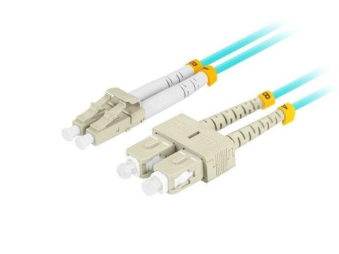 Patchcord światłowodowy Lanberg MM LC/UPC-SC/UPC DUPLEX 3.0MM OM3 50/125 LSZH 1m aqua