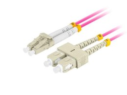 Patchcord światłowodowy Lanberg MM LC/UPC-SC/UPC DUPLEX 3.0MM OM4 50/125 LSZH 5m fioletowy