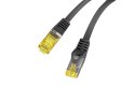 Lanberg Patchcord kat.6a S/FTP LSZH CU 1m fluke passed czarny