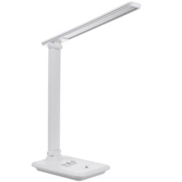 Lampka biurkowa LED Maclean MCE616 W, max. 9W, 220-240V AC, możliwość zmiany barwy, ściemnialna, ładowarka bezprz., 450lm, biała