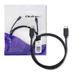 Kabel USB Qoltec 2.0 typ C męski | USB 2.0 typ C męski | 1.4m | Czarny