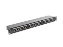 Lanberg Patch Panel 24 Port 1U Kat.6 czarny ekranowany