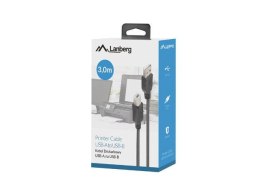 Kabel USB 2.0 Lanberg AM-BM 3m czarny ferryt box