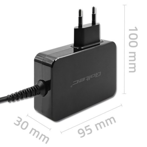 Qoltec Ładowarka GaN Power Pro | 1xUSB-C | 90W | 5-20V | 3-4.5A | Czarna