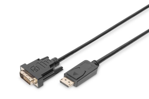 Kabel adapter DIGITUS DisplayPort z zatrzaskiem 1080p 60Hz FHD Typ DP/DVI-D (24+1) M/M 2m