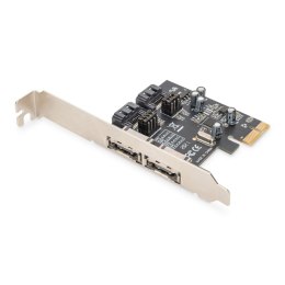 Karta rozszerzeń/Kontroler DIGITUS SATA III PCI Express 2x SATA 2x eSATA Low Profile Chipset: ASM106X