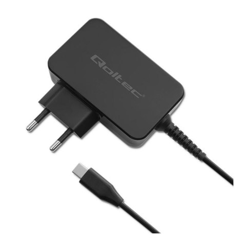 Ładowarka sieciowa Qoltec GaN POWER PRO | 1xUSB-C | 65W | 5-20V | 3-3.25A | Czarna