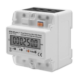 Miernik zużycia energii Qoltec na szynę DIN | trójfazowy elektroniczny licznik | 400V | LCD | 4P