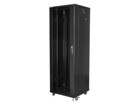 Szafa instalacyjna Rack stojąca 19" 37U 600x600 czarna Lanberg (flat pack)