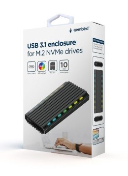 Gembird Obudowa dysku M.2 NVME Aluminiowa LED USB 3.1