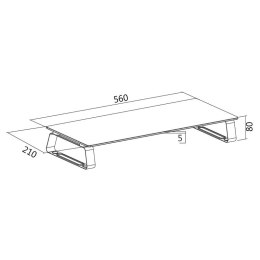 LogiLink Podstawa pod monitor, szklana, 560x210, do 20kg