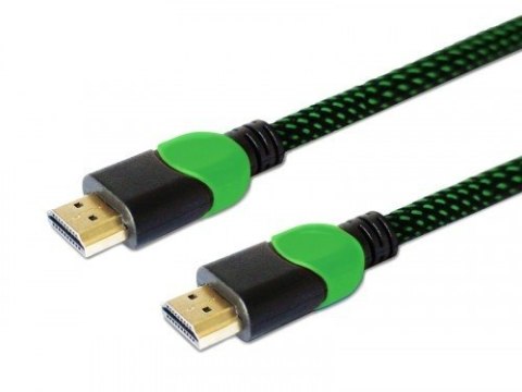 Savio Kabel HDMI 2.0 zielono-czarny 1,8m, GCL-03