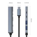 Qoltec HUB adapter USB-C 3.1 5w1 | USB-C PD | USB-C | 2x USB 2.0 | USB 3.0