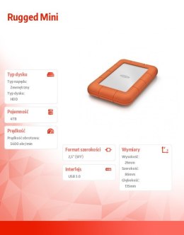 LaCie Rugged Mini 4 TB 2,5'' LAC9000633