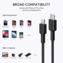 AUKEY CB-CL03 kabel Lightning - USB-C 2m MFi Apple USB-PD nylonowy oplot czarny
