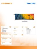 Philips Monitor 45 cali 45B1U6900C VA Curved HDMIx2 DP USB-C HDR KVR HAS Głośniki