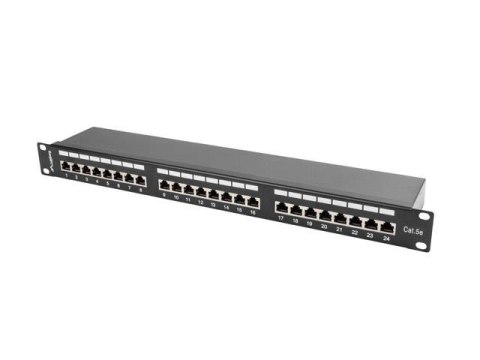 Patch panel Lanberg PPS5-1024-B 24 port 1U kat.5e ekranowany czarny