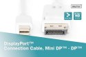 Digitus Kabel połączeniowy Displayport 4K 60Hz UHD Typ miniDP/DP M/M biały 2m