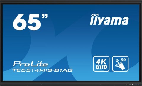 IIYAMA Monitor wielkoformatowy 65 cali TE6514MIS-B1AG INFRARED,50pkt,VA,4K,7H,WiFi,MIC,USB-C