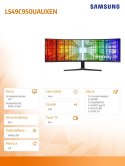 Samsung Monitor 49 cali ViewFinity S95UC VA 5120x1440 DQHD 32:9 2xHDMI 1xDP 1xUSB-C (90W) 3xUSB 3.0 LAN 5ms PinP/PbyP 120Hz HAS+PIV gł. 