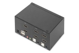 Digitus Przełącznik KVM 2 portowy HDMI, Dual Display, 4K 30Hz