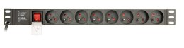 Listwa zasilająca do szaf Rack (PDU) Gembird EG-PDU-014-F wtyk Schuko 1U (3m)