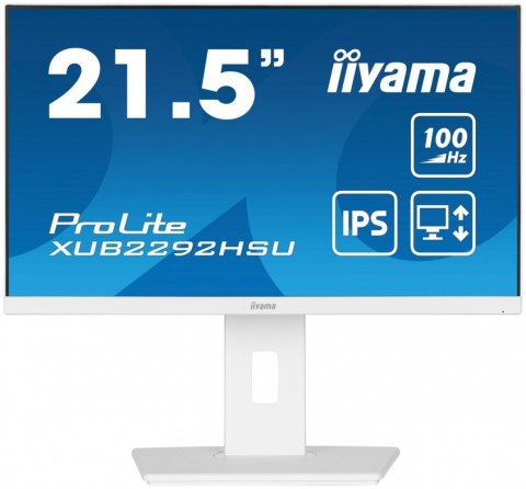 IIYAMA Monitor 21.5 cala ProLite XUB2292HSU-W6 IPS,100Hz,FreeSync,PIVOT,0.4ms,HDMI, DP,4xUSB(3.2),2x2W,HAS(150mm), Biały