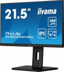 IIYAMA Monitor 21.5 cala XUB2292HSU-B6 IPS,100Hz,FreeSync,PIVOT,0.4ms,HDMI, DP,4xUSB(3.2),2x2W,HAS(150mm)