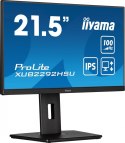 IIYAMA Monitor 21.5 cala XUB2292HSU-B6 IPS,100Hz,FreeSync,PIVOT,0.4ms,HDMI, DP,4xUSB(3.2),2x2W,HAS(150mm)