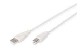 Kabel drukarkowy DIGITUS USB 2.0 A/M - B/M, 1,8m beżowy