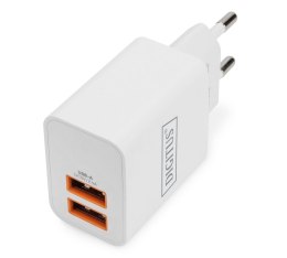 Ładowarka sieciowa DIGITUS zasilacz 2x USB-A 15,5W biała