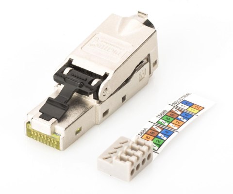 Wtyk RJ45 kat. 6A DIGITUS (8P8C) T568A/B 10GbE ekran., beznarzędziowy