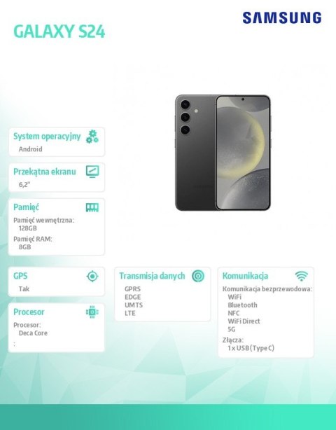 Samsung Smartfon Galaxy S24 5G 8/128GB Enterprise Edition czarny