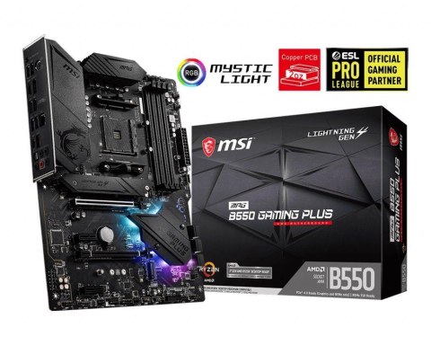 Płyta MSI MPG B550 GAMING PLUS /AMD B550/DDR4/SATA3/M.2/USB3.1/PCIe4.0/AM4/ATX