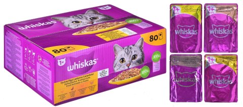 WHISKAS Drobiowa uczta w galaretce - mokra karma dla kota - 80x85 g