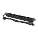 Listwa zasilająca Qoltec do szafy RACK 1U 8 gniazd French (2m) czarna