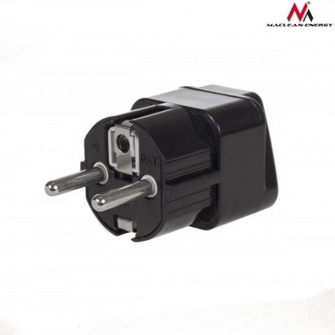 Maclean Adapter gniazdo UK na wtyk EU uniwersalny MCE155 Czarny