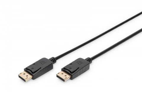 Digitus Kabel połączeniowy DisplayPort z zatrzaskami 1080p 60Hz FHD Typ DP/DP M/M 10m Czarny