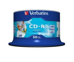 CD-R Verbatim 52x 700MB (Cake 50) WIDE PRINTABLE NON-ID