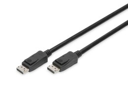 Kabel DIGITUS DisplayPort z zatrzaskami 8K 30Hz UHD Typ DP/DP M/M czarny 5m